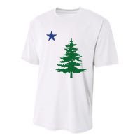 Old Maine State Flag 1901 Pine Tree Star Youth Performance Sprint T-Shirt