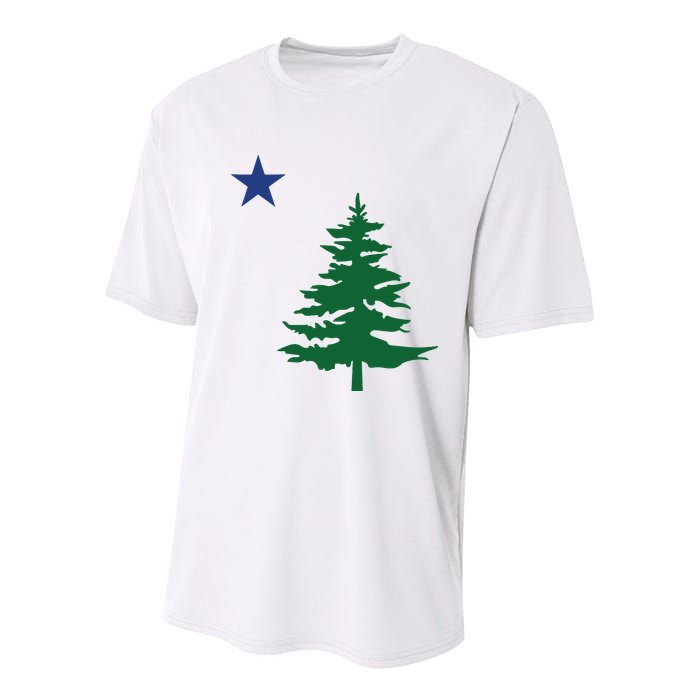 Old Maine State Flag 1901 Pine Tree Star Youth Performance Sprint T-Shirt