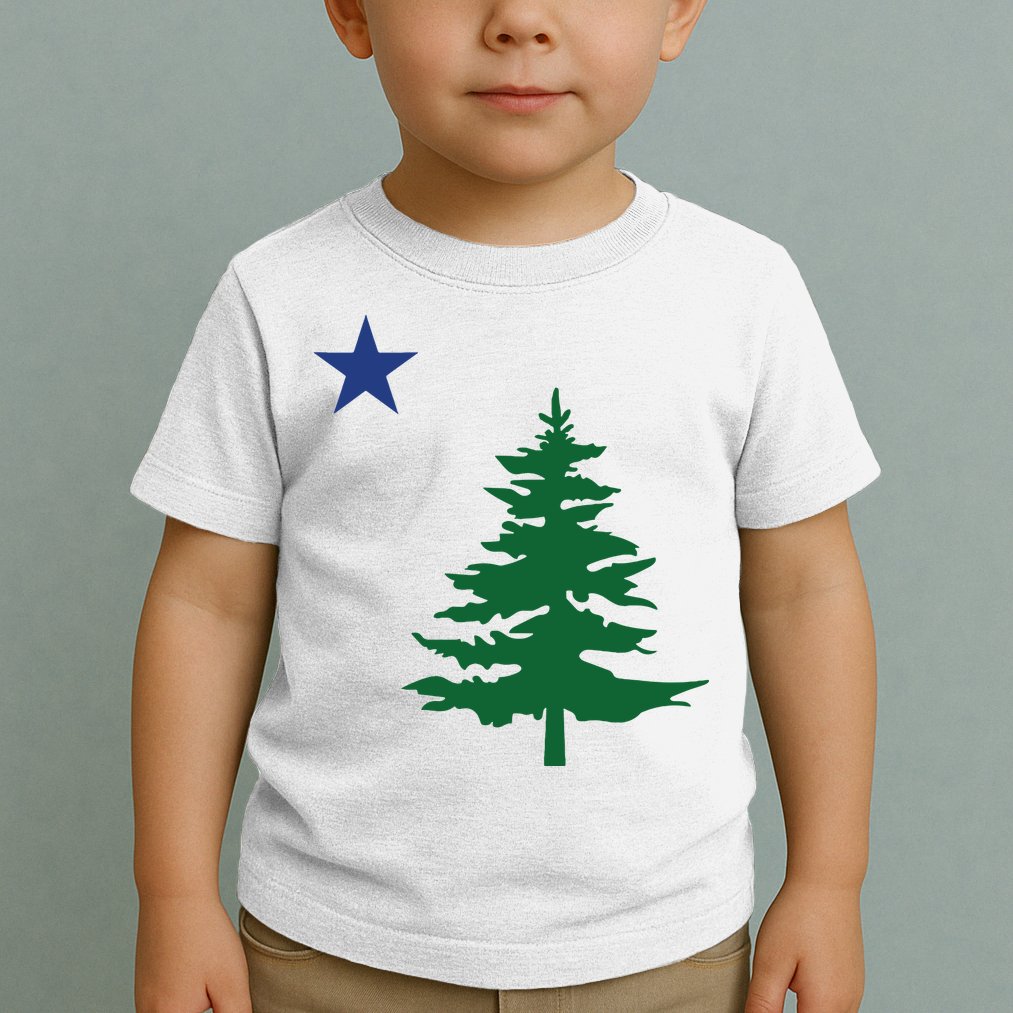Old Maine State Flag 1901 Pine Tree Star Toddler T-Shirt