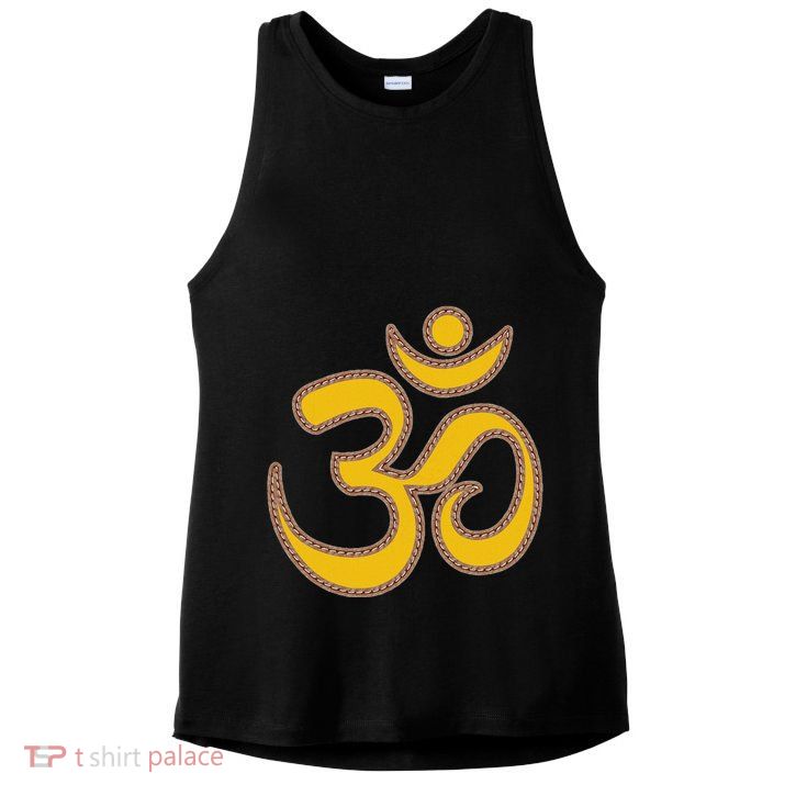 Om Meditation Spiritual Ancient Symbol Peace Yoga Aum Omkara Ladies PosiCharge Tri-Blend Wicking Tank