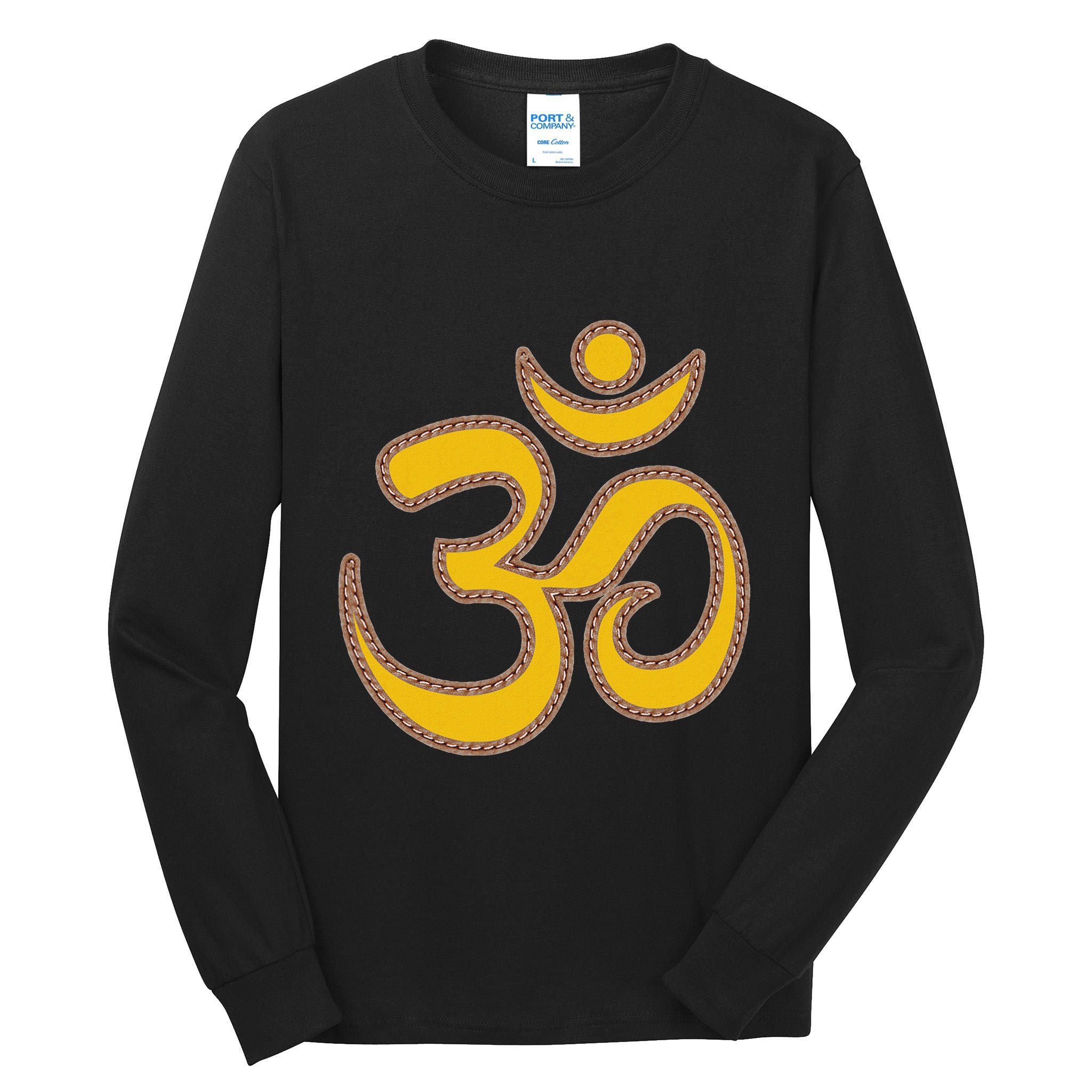 Om Meditation Spiritual Ancient Symbol Peace Yoga Aum Omkara Tall Long Sleeve T-Shirt