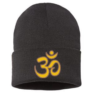 Om Meditation Spiritual Ancient Symbol Peace Yoga Aum Omkara Sustainable Knit Beanie