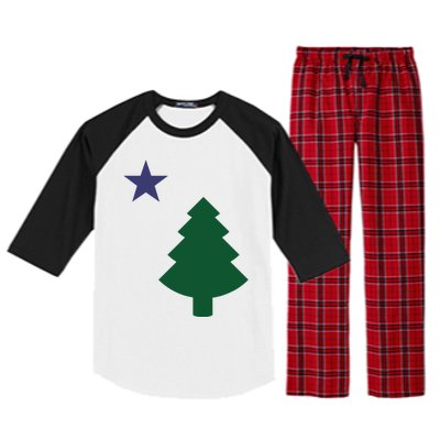 Old Maine State Flag 1901 Pine Tree Star Raglan Sleeve Pajama Set