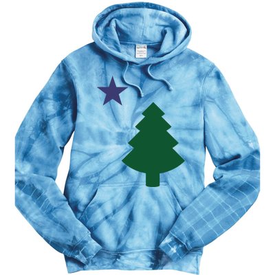 Old Maine State Flag 1901 Pine Tree Star Tie Dye Hoodie