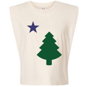 Old Maine State Flag 1901 Pine Tree Star Garment-Dyed Women's Muscle Tee