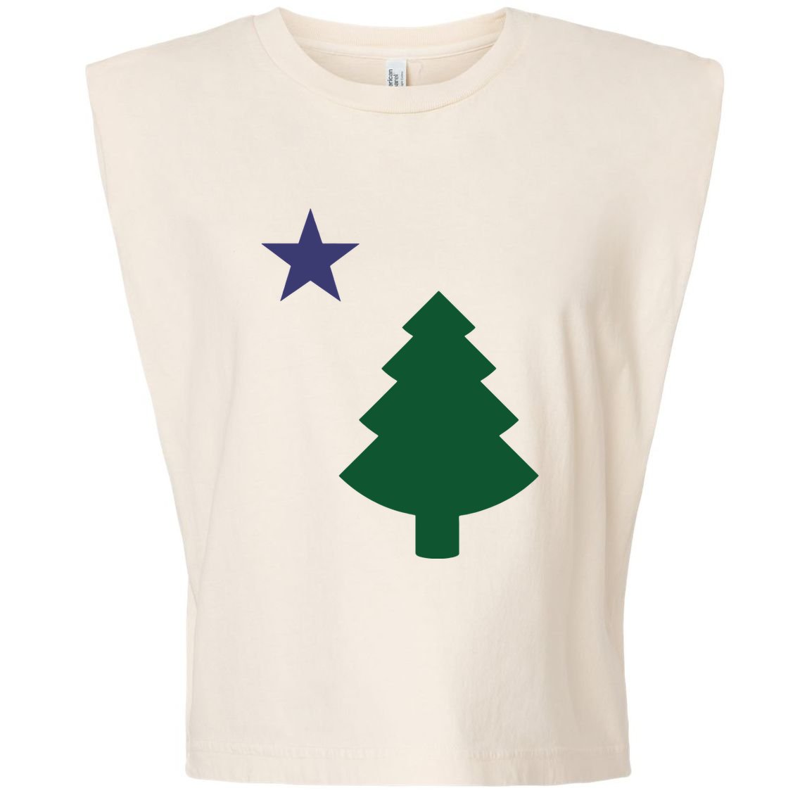 Old Maine State Flag 1901 Pine Tree Star Garment-Dyed Women's Muscle Tee