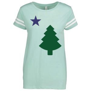 Old Maine State Flag 1901 Pine Tree Star Enza Ladies Jersey Football T-Shirt