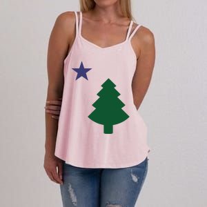 Old Maine State Flag 1901 Pine Tree Star Women's Strappy Tank