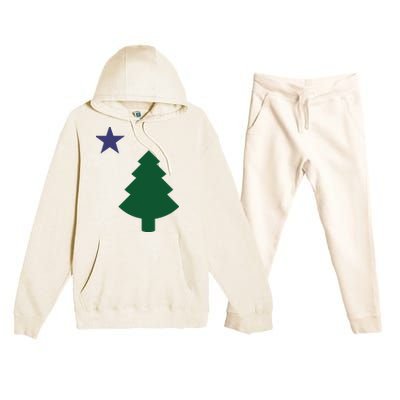 Old Maine State Flag 1901 Pine Tree Star Premium Hooded Sweatsuit Set