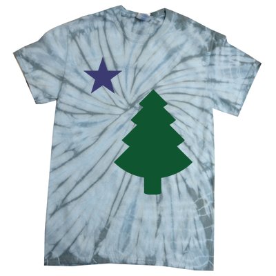 Old Maine State Flag 1901 Pine Tree Star Tie-Dye T-Shirt