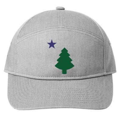 Old Maine State Flag 1901 Pine Tree Star 7-Panel Snapback Hat