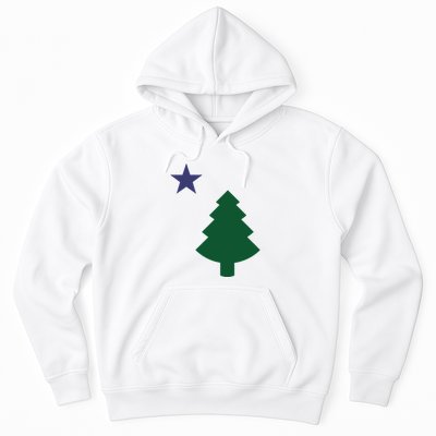 Old Maine State Flag 1901 Pine Tree Star Hoodie