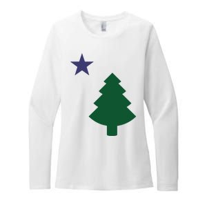 Old Maine State Flag 1901 Pine Tree Star Womens CVC Long Sleeve Shirt