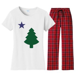 Old Maine State Flag 1901 Pine Tree Star Women's Flannel Pajama Set