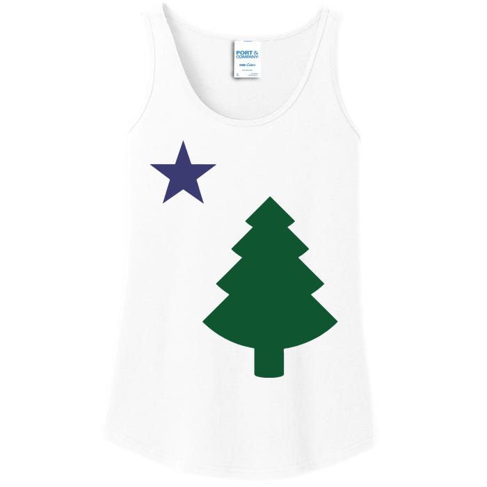 Old Maine State Flag 1901 Pine Tree Star Ladies Essential Tank