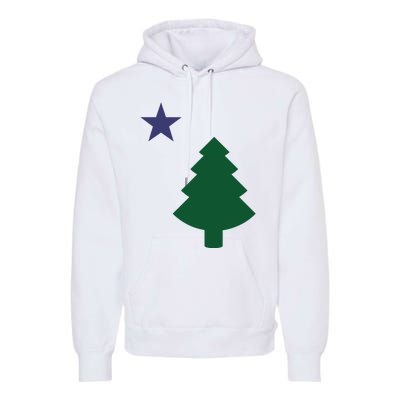 Old Maine State Flag 1901 Pine Tree Star Premium Hoodie