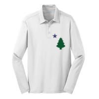 Old Maine State Flag 1901 Pine Tree Star Silk Touch Performance Long Sleeve Polo