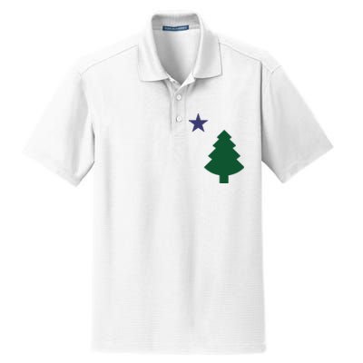 Old Maine State Flag 1901 Pine Tree Star Dry Zone Grid Polo