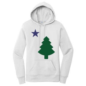 Old Maine State Flag 1901 Pine Tree Star Women's Pullover Hoodie