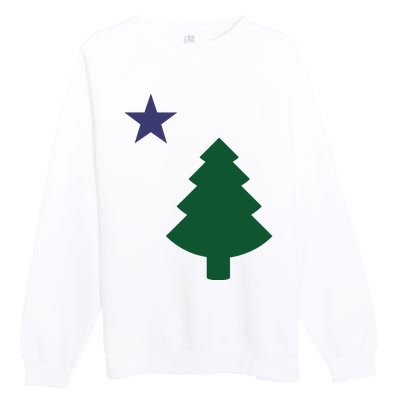 Old Maine State Flag 1901 Pine Tree Star Premium Crewneck Sweatshirt