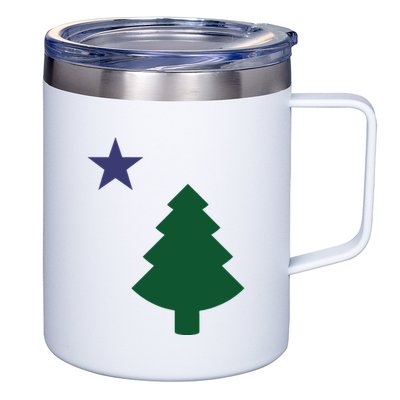 Old Maine State Flag 1901 Pine Tree Star 12oz Stainless Steel Coffee Mug