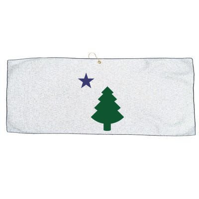 Old Maine State Flag 1901 Pine Tree Star Large Microfiber Waffle Golf Towel