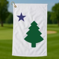 Old Maine State Flag 1901 Pine Tree Star Golf Towel