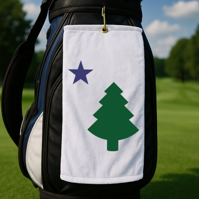 Old Maine State Flag 1901 Pine Tree Star Golf Towel