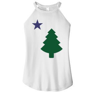 Old Maine State Flag 1901 Pine Tree Star Women's Perfect Tri Rocker Tank