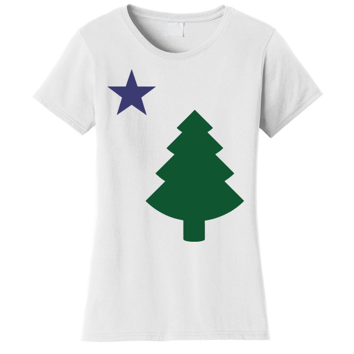 Old Maine State Flag 1901 Pine Tree Star Women's T-Shirt