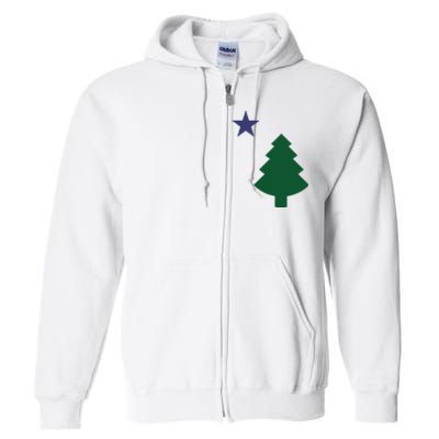 Old Maine State Flag 1901 Pine Tree Star Full Zip Hoodie