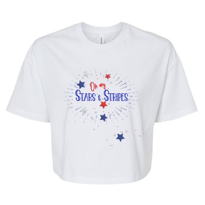 Oh My Stars And Stripes July 4th Funny Gift Bella+Canvas Jersey Crop Tee