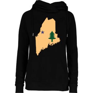 Original Maine State Flag Gift Northern New England Dirigo Womens Funnel Neck Pullover Hood