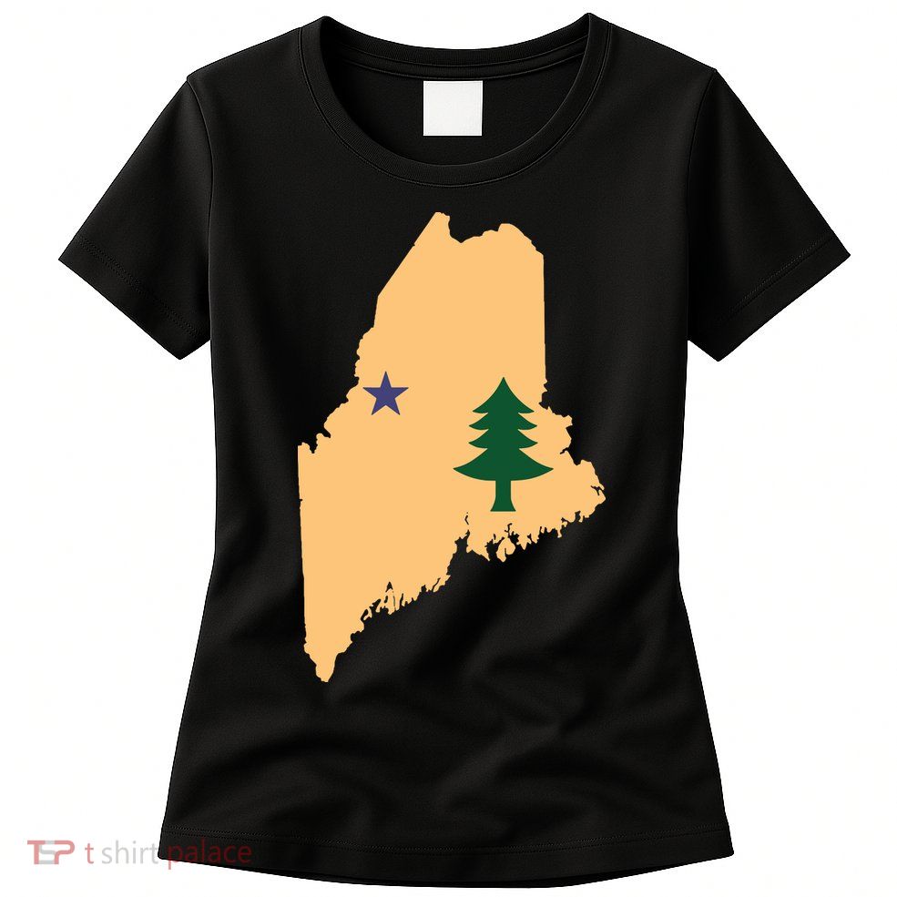 Original Maine State Flag Gift Northern New England Dirigo Womens T-Shirt