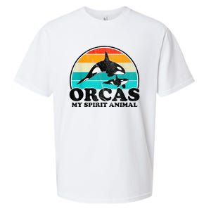 Orcas My Spirit Animal Orca Whale Retro Sunset Sea Sueded Cloud Jersey T-Shirt