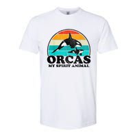 Orcas My Spirit Animal Orca Whale Retro Sunset Sea Softstyle CVC T-Shirt