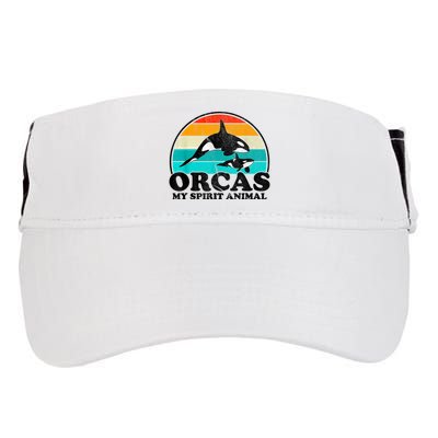 Orcas My Spirit Animal Orca Whale Retro Sunset Sea Adult Drive Performance Visor