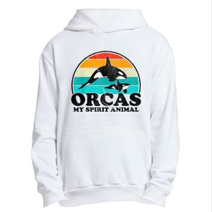 Orcas My Spirit Animal Orca Whale Retro Sunset Sea Urban Pullover Hoodie