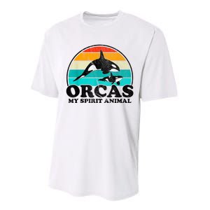 Orcas My Spirit Animal Orca Whale Retro Sunset Sea Performance Sprint T-Shirt