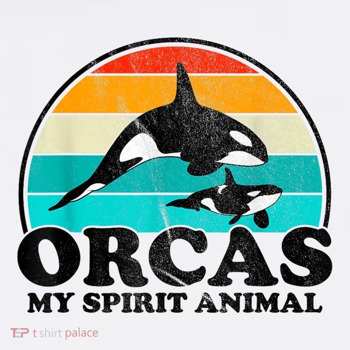 Orcas My Spirit Animal Orca Whale Retro Sunset Sea Premium T-Shirt