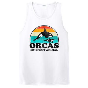 Orcas My Spirit Animal Orca Whale Retro Sunset Sea PosiCharge Competitor Tank