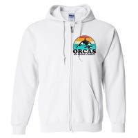 Orcas My Spirit Animal Orca Whale Retro Sunset Sea Full Zip Hoodie