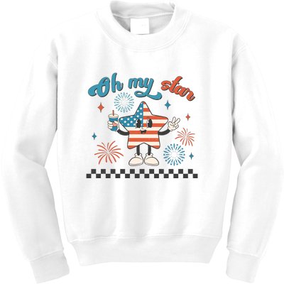 Oh My Stars 4th Of July Independence Memorial Day Patriotic Gift Kids Sweatshirt