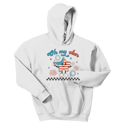 Oh My Stars 4th Of July Independence Memorial Day Patriotic Gift Kids Hoodie