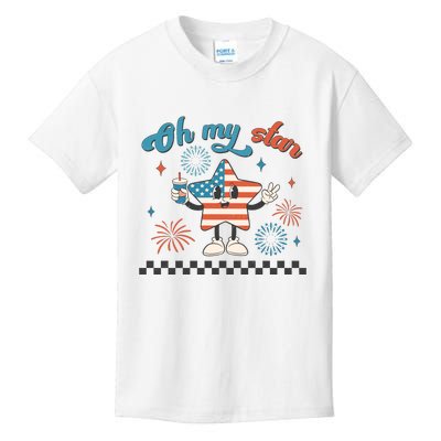 Oh My Stars 4th Of July Independence Memorial Day Patriotic Gift Kids T-Shirt