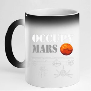 Occupy Mars Starship Rocket 11oz Black Color Changing Mug