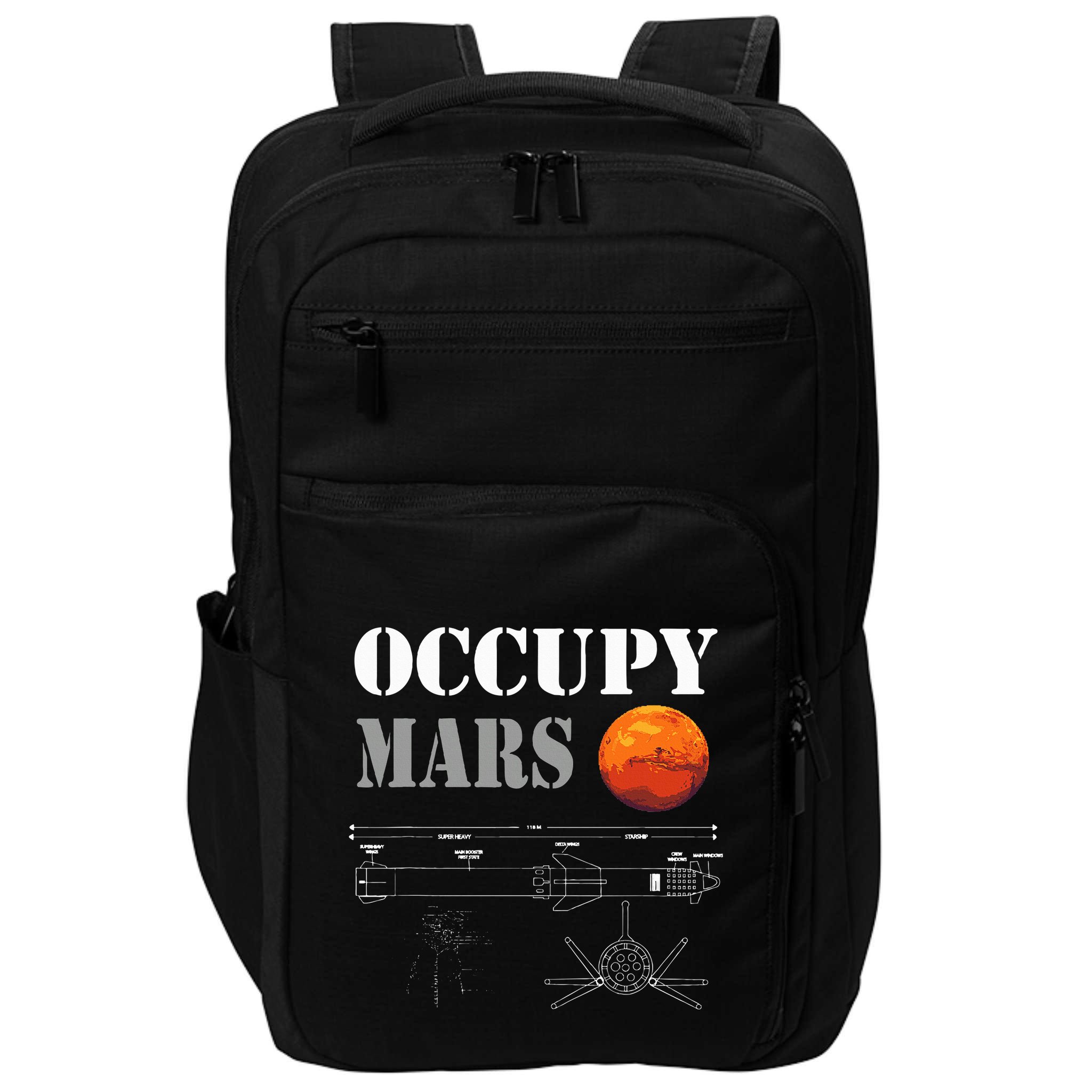 Occupy Mars Starship Rocket Impact Tech Backpack