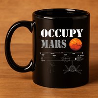 Occupy Mars Starship Rocket 11oz C Handle Ceramic Mug