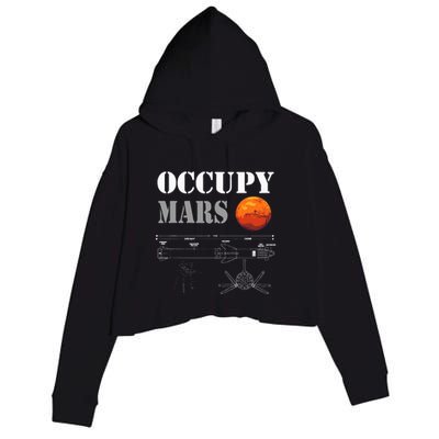 Occupy Mars Starship Rocket Crop Fleece Hoodie