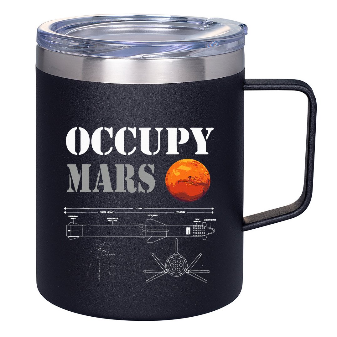 Occupy Mars Starship Rocket 12oz Stainless Steel Coffee Mug